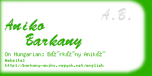 aniko barkany business card